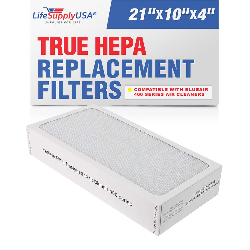 LifeSupplyUSA Particle Air Cleaner Filter Replacement Compatible with Blueair 400 Series Air Cleaners 400PF 401 401PF 410B 402 403 410 450E 455 455EB