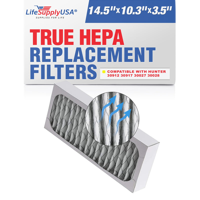True HEPA Air Cleaner Filter Replacement Compatible with Hunter 30912 30917 30027 30028 30030 300705 36027 37027 Air Cleaners by LifeSupplyUSA