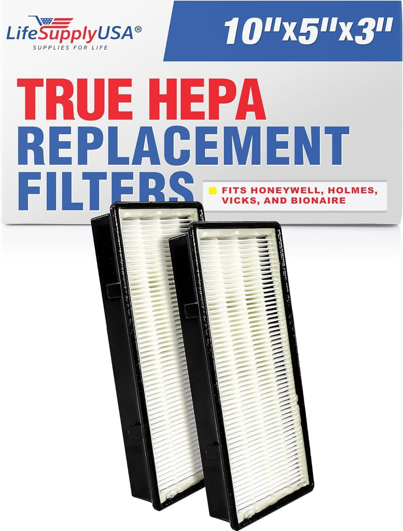 LifeSupplyUSA True HEPA Filter Replacement Compatible with Honeywell F35 FC35A1027 F100 F150 FC100A1037 F200 FC200E1037 FC100C1017 Air Purifier (3-Pack)