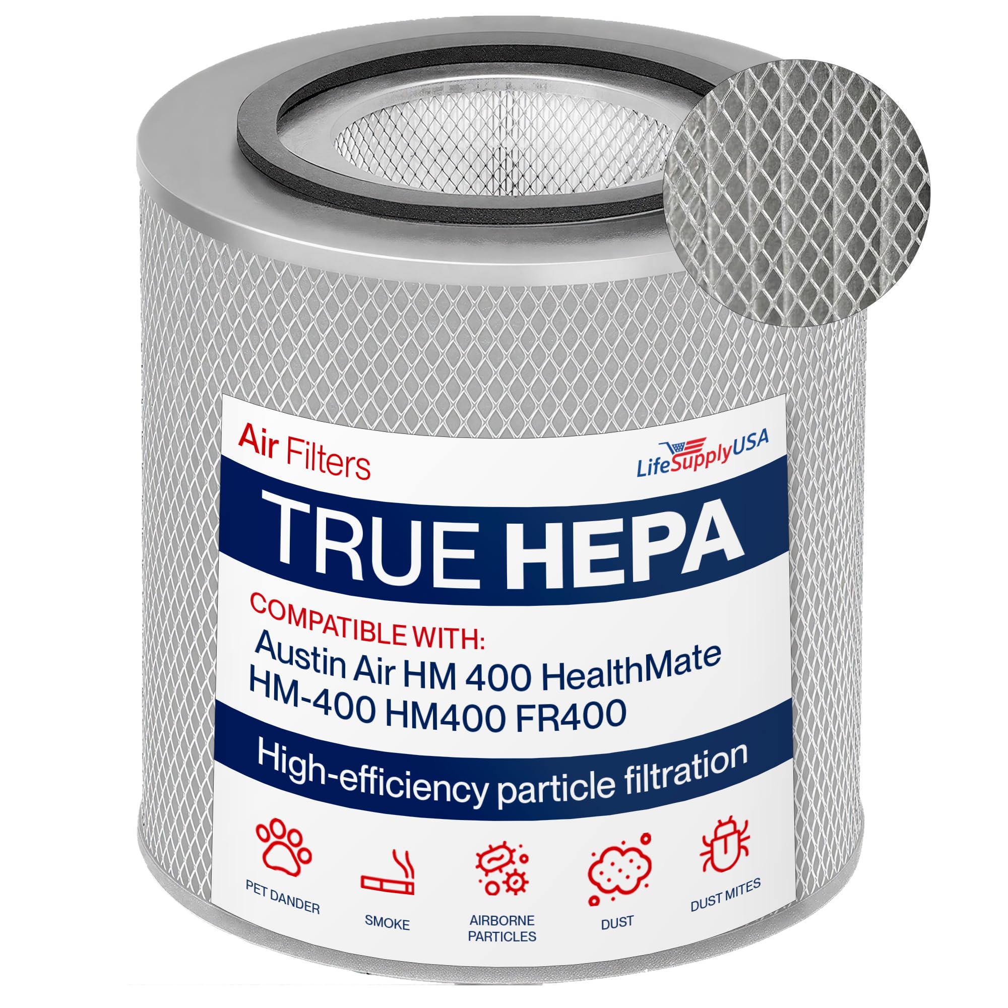True HEPA Filter Replacement for Austin Air HealthMate HM400 FR400