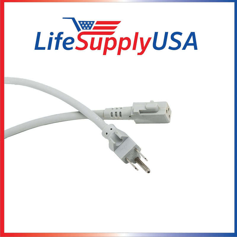 LifeSupplyUSA 50ft Power Cord for Upright Vacuum Cleaners Compatible with Electrolux Prolux 2000, Xtreme U139A, Sanitaire SC6600 and Others, Part 39857 - Gray