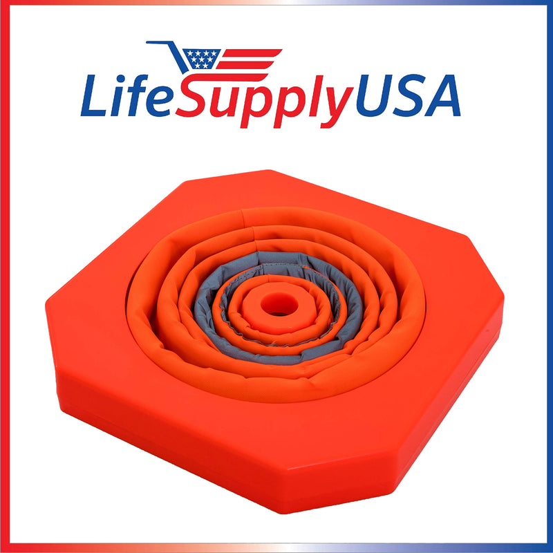 LifeSupplyUSA 4-Pack 15.5'' Collapsible Traffic Safety Cones, Bright Orange Road Reflectors with Reflective Strips, Multipurpose Pop-Up Road Parking Cone for Emergency & Construction Use