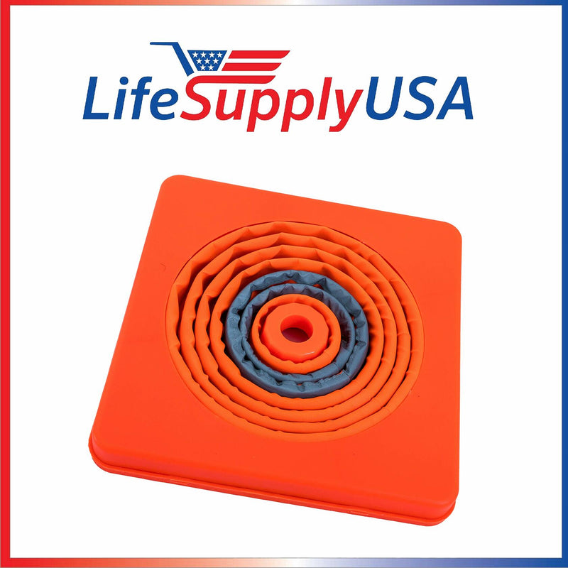 18'' Collapsible Traffic Cone with LED Light Lamp Topper, Reflective Multi-Purpose Extendable Road Safety Cone by LifeSupplyUSA