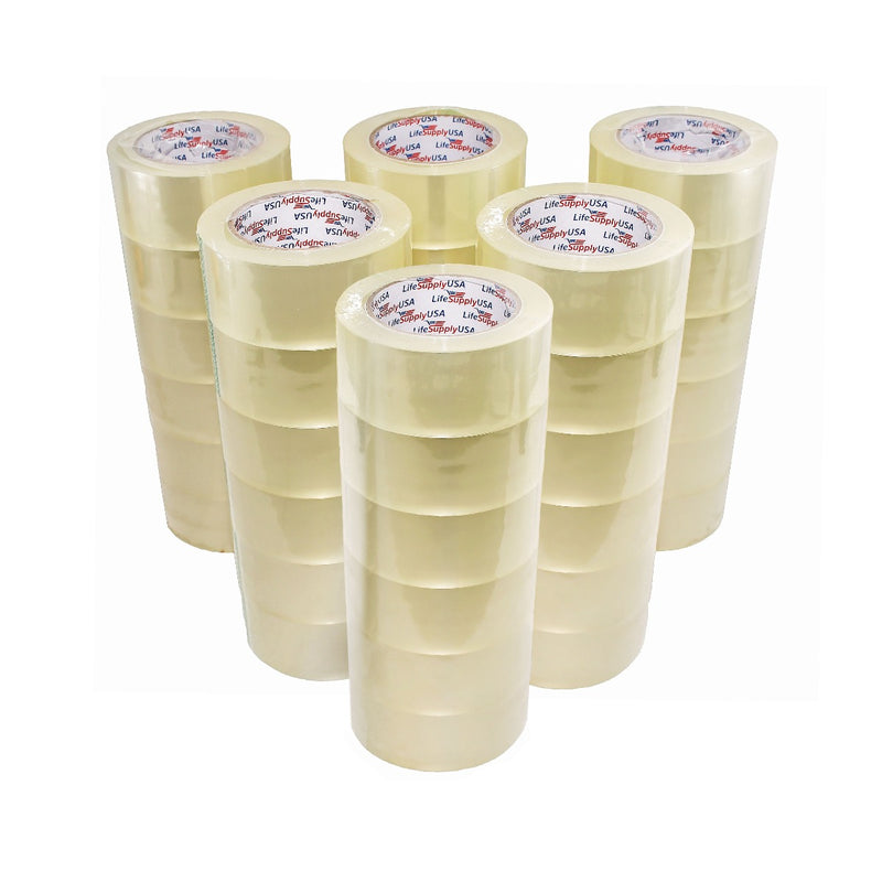 216 Rolls Heavy Duty Packing Tape Shipping Moving Storage Transparent Bubble Free Adhesive Box Carton Packaging Seal 2" x 110 Yards 2.0 mil-Packing Tape- LifeSupplyUSA