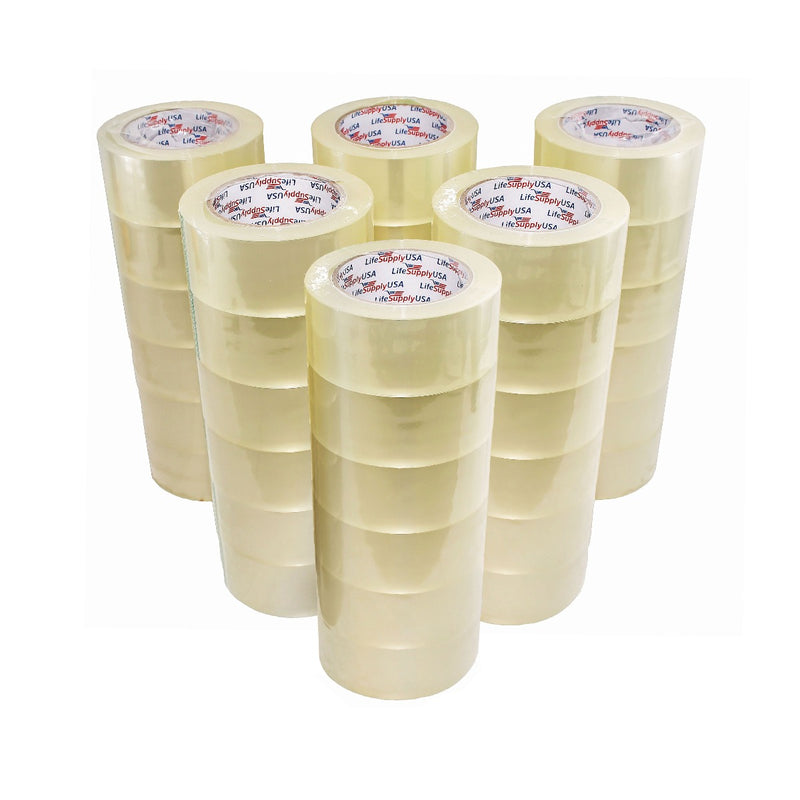 216 Rolls Heavy Duty Packing Tape Shipping Moving Storage Transparent Bubble Free Adhesive Box Carton Packaging Seal 2" x 60 Yards 3.8 mil-Packing Tape- LifeSupplyUSA