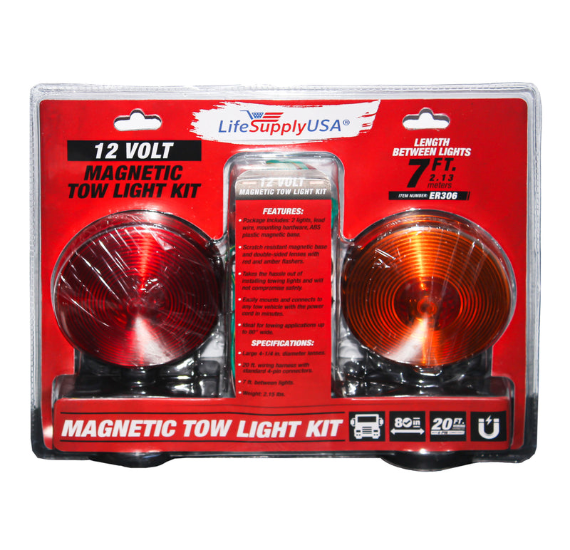 12 Pack 12v Volt Magnetic Towing Trailer Light Tail Light Haul Kit Complete Set Auto, Boat, RV, Trailer, etc.-Trailer Tow Lights- LifeSupplyUSA