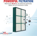 30936 True HEPA Filter Replacement Compatible with Hunter QuietFlo Air Purifier Models 30058, 30085, 30090, 30095, 30105, 30117, 30130, 36095, 36117, 36127, 37090, 30999 by LifeSupplyUSA - 1-Pack