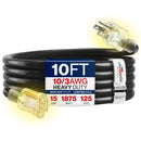 Outdoor/Indoor Extension Cord Heavy Duty 3 Prong SJTW, Waterproof, Flexible Cold-Resistant Long Power Cord by LifeSupplyUSA