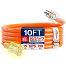Outdoor/Indoor Extension Cord Heavy Duty 3 Prong SJTW, Waterproof, ETL Listed Flexible Cold-Resistant Long Power Cord by LifeSupplyUSA