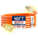 Outdoor/Indoor Extension Cord Heavy Duty 3 Prong SJTW, Waterproof, Flexible Cold-Resistant Long Power Cord by LifeSupplyUSA