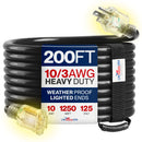 Outdoor/Indoor Extension Cord Heavy Duty 3 Prong SJTW, Waterproof, Flexible Cold-Resistant Long Power Cord by LifeSupplyUSA