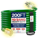 Outdoor/Indoor Extension Cord Heavy Duty 3 Prong SJTW, Waterproof, Flexible Cold-Resistant Long Power Cord by LifeSupplyUSA