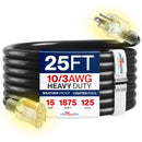 Outdoor/Indoor Extension Cord Heavy Duty 3 Prong SJTW, Waterproof, Flexible Cold-Resistant Long Power Cord by LifeSupplyUSA