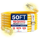 Outdoor/Indoor Extension Cord Heavy Duty 3 Prong SJTW, Waterproof, Flexible Cold-Resistant Long Power Cord by LifeSupplyUSA