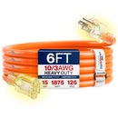 Outdoor/Indoor Extension Cord Heavy Duty 3 Prong SJTW, Waterproof, Flexible Cold-Resistant Long Power Cord by LifeSupplyUSA