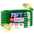 Outdoor/Indoor Extension Cord Heavy Duty 3 Prong SJTW, Waterproof, ETL Listed Flexible Cold-Resistant Long Power Cord by LifeSupplyUSA