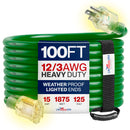 Outdoor/Indoor Extension Cord Heavy Duty 3 Prong SJTW, Waterproof, Flexible Cold-Resistant Long Power Cord by LifeSupplyUSA