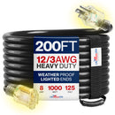 Outdoor/Indoor Extension Cord Heavy Duty 3 Prong SJTW, Waterproof, Flexible Cold-Resistant Long Power Cord by LifeSupplyUSA