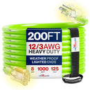 Outdoor/Indoor Extension Cord Heavy Duty 3 Prong SJTW, Waterproof, Flexible Cold-Resistant Long Power Cord by LifeSupplyUSA
