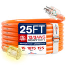 Outdoor/Indoor Extension Cord Heavy Duty 3 Prong SJTW, Waterproof, ETL Listed Flexible Cold-Resistant Long Power Cord by LifeSupplyUSA
