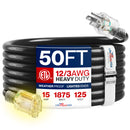 Outdoor/Indoor Extension Cord Heavy Duty 3 Prong SJTW, Waterproof, ETL Listed Flexible Cold-Resistant Long Power Cord by LifeSupplyUSA