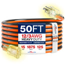 Outdoor/Indoor Extension Cord Heavy Duty 3 Prong SJTW, Waterproof, Flexible Cold-Resistant Long Power Cord by LifeSupplyUSA
