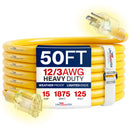Outdoor/Indoor Extension Cord Heavy Duty 3 Prong SJTW, Waterproof, Flexible Cold-Resistant Long Power Cord by LifeSupplyUSA