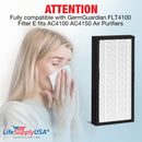 FLT4100 Filter E Replacement Compatible with GermGuardian AC4100, AC4150 Air Purifiers - HEPA + Carbon Pre-Filter Set by LifeSupplyUSA - 1-Pack
