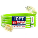Outdoor/Indoor Extension Cord Heavy Duty 3 Prong SJTW, Waterproof, ETL Listed Flexible Cold-Resistant Long Power Cord by LifeSupplyUSA