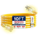 Outdoor/Indoor Extension Cord Heavy Duty 3 Prong SJTW, Waterproof, Flexible Cold-Resistant Long Power Cord by LifeSupplyUSA