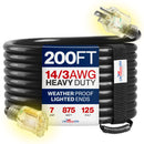 Outdoor/Indoor Extension Cord Heavy Duty 3 Prong SJTW, Waterproof, Flexible Cold-Resistant Long Power Cord by LifeSupplyUSA
