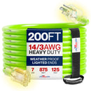 Outdoor/Indoor Extension Cord Heavy Duty 3 Prong SJTW, Waterproof, Flexible Cold-Resistant Long Power Cord by LifeSupplyUSA