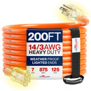 Outdoor/Indoor Extension Cord Heavy Duty 3 Prong SJTW, Waterproof, Flexible Cold-Resistant Long Power Cord by LifeSupplyUSA