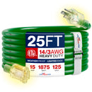 Outdoor/Indoor Extension Cord Heavy Duty 3 Prong SJTW, Waterproof, ETL Listed Flexible Cold-Resistant Long Power Cord by LifeSupplyUSA