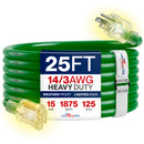 Outdoor/Indoor Extension Cord Heavy Duty 3 Prong SJTW, Waterproof, Flexible Cold-Resistant Long Power Cord by LifeSupplyUSA