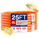 Outdoor/Indoor Extension Cord Heavy Duty 3 Prong SJTW, Waterproof, ETL Listed Flexible Cold-Resistant Long Power Cord by LifeSupplyUSA