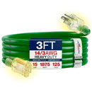 Outdoor/Indoor Extension Cord Heavy Duty 3 Prong SJTW, Waterproof, Flexible Cold-Resistant Long Power Cord by LifeSupplyUSA