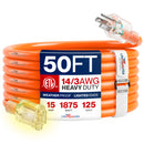 Outdoor/Indoor Extension Cord Heavy Duty 3 Prong SJTW, Waterproof, ETL Listed Flexible Cold-Resistant Long Power Cord by LifeSupplyUSA