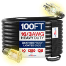 Outdoor/Indoor Extension Cord Heavy Duty 3 Prong SJTW, Waterproof, Flexible Cold-Resistant Long Power Cord by LifeSupplyUSA