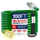 Outdoor/Indoor Extension Cord Heavy Duty 3 Prong SJTW, Waterproof, ETL Listed Flexible Cold-Resistant Long Power Cord by LifeSupplyUSA