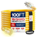 Outdoor/Indoor Extension Cord Heavy Duty 3 Prong SJTW, Waterproof, ETL Listed Flexible Cold-Resistant Long Power Cord by LifeSupplyUSA
