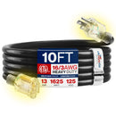 Outdoor/Indoor Extension Cord Heavy Duty 3 Prong SJTW, Waterproof, ETL Listed Flexible Cold-Resistant Long Power Cord by LifeSupplyUSA