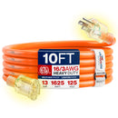Outdoor/Indoor Extension Cord Heavy Duty 3 Prong SJTW, Waterproof, ETL Listed Flexible Cold-Resistant Long Power Cord by LifeSupplyUSA