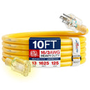 Outdoor/Indoor Extension Cord Heavy Duty 3 Prong SJTW, Waterproof, ETL Listed Flexible Cold-Resistant Long Power Cord by LifeSupplyUSA