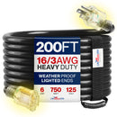 Outdoor/Indoor Extension Cord Heavy Duty 3 Prong SJTW, Waterproof, Flexible Cold-Resistant Long Power Cord by LifeSupplyUSA