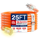 Outdoor/Indoor Extension Cord Heavy Duty 3 Prong SJTW, Waterproof, ETL Listed Flexible Cold-Resistant Long Power Cord by LifeSupplyUSA