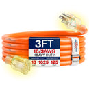 Outdoor/Indoor Extension Cord Heavy Duty 3 Prong SJTW, Waterproof, Flexible Cold-Resistant Long Power Cord by LifeSupplyUSA