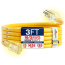 Outdoor/Indoor Extension Cord Heavy Duty 3 Prong SJTW, Waterproof, Flexible Cold-Resistant Long Power Cord by LifeSupplyUSA