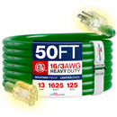 Outdoor/Indoor Extension Cord Heavy Duty 3 Prong SJTW, Waterproof, ETL Listed Flexible Cold-Resistant Long Power Cord by LifeSupplyUSA