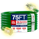 Outdoor/Indoor Extension Cord Heavy Duty 3 Prong SJTW, Waterproof, ETL Listed Flexible Cold-Resistant Long Power Cord by LifeSupplyUSA